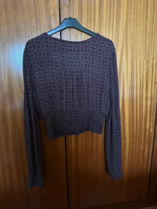 Blusa granate Pull&Bear manga larga