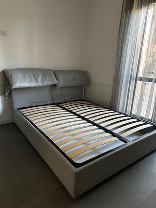 Letto contenitore alzante ecopelle grigia
