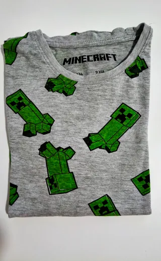 Camiseta Minecraft Manga Larga 9 años