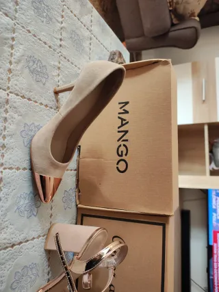 Lote Zapatos Mujer Mango Beige, Negro, Dorado