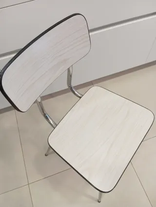 Silla cocina vintage madera y metal