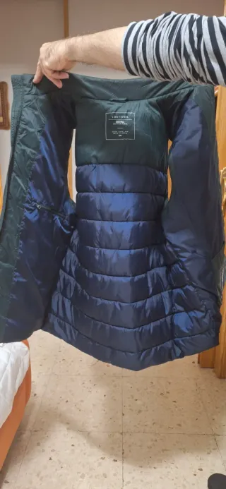 Chaleco acolchado, marca Cortefiel, verde botella