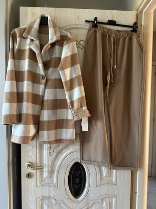 Completo donna beige e marrone