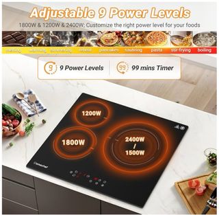 Placa Vitrocerámica AMZCHEF 3 fuegos / F1