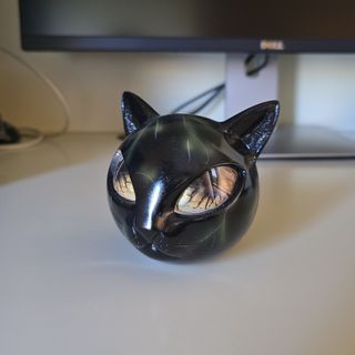 Scultura gatto in resina nera