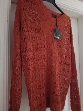 Jersey Massimo Dutti Naranja Calado