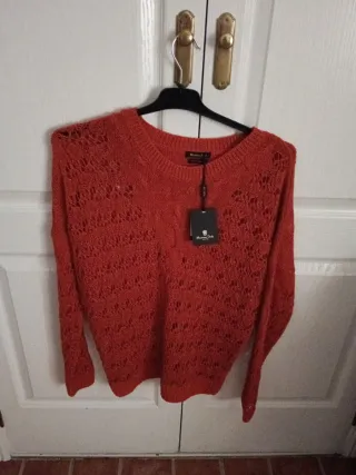 Jersey Massimo Dutti Naranja Calado