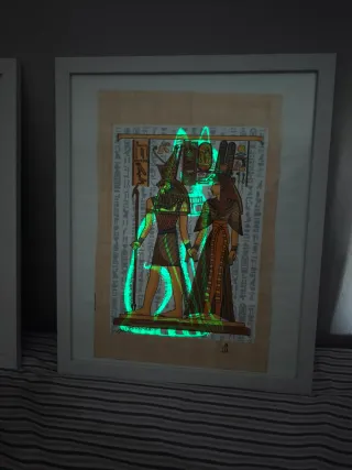 Cuadro Papiro Egipcio Original Fotoluminiscente
