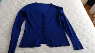Chaqueta de punto azul