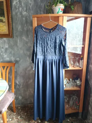 Vestido fiesta lentejuelas azul Talla L
