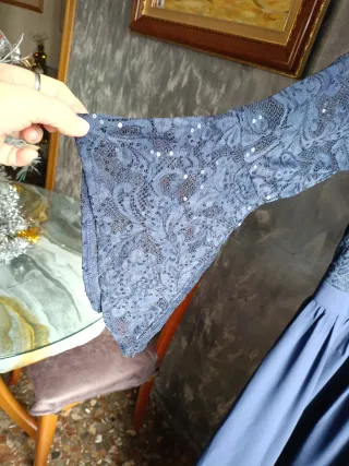 Vestido fiesta lentejuelas azul Talla L