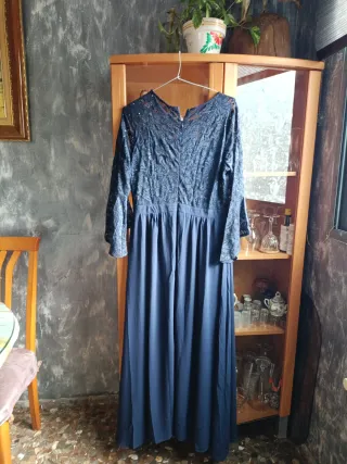 Vestido fiesta lentejuelas azul Talla L