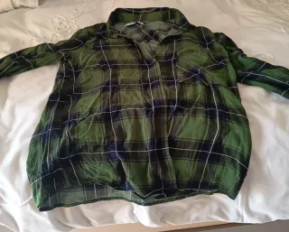 Camisa cuadros verde y azul Talla S