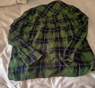 Camisa cuadros verde y azul Talla S