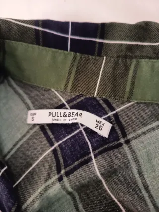 Camisa cuadros verde y azul Talla S