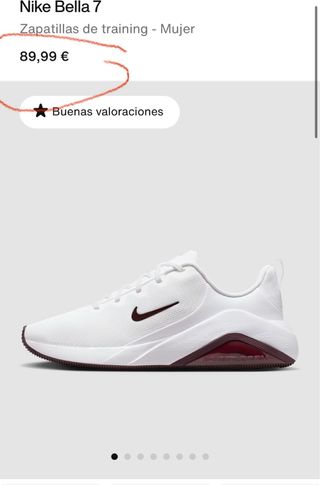 Zapatillas Nike Air Zoom Bella 7 blancas y Granate
