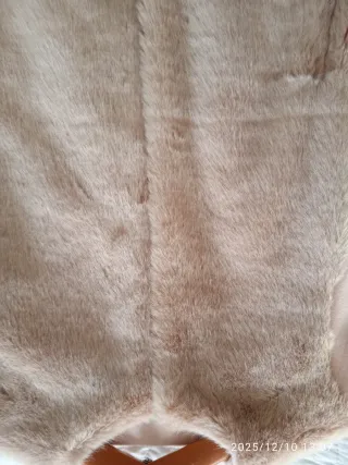 Abrigo paño y pelo rosa palo