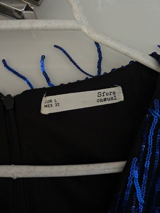 Vestido lentejuelas azul y negro