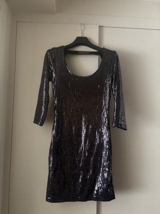 Vestido fiesta lentejuelas negro