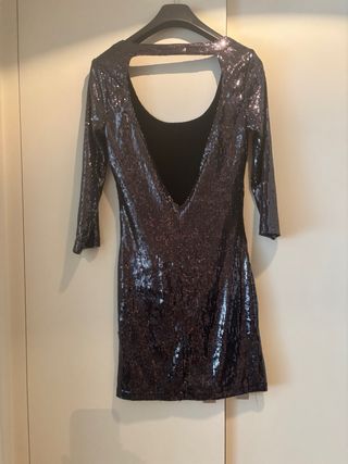 Vestido fiesta lentejuelas negro