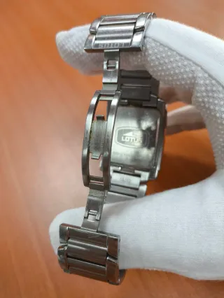 Reloj Lotus Hombre Negro Naranja Plata