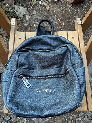 Mochila Valentino Negra y Plateada