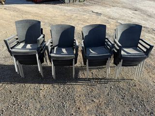 Silla de terraza apilable imitación ratán