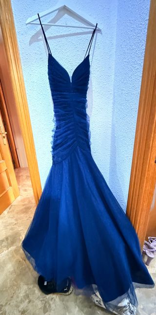 Vestido largo azul para evento