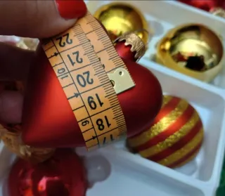 Set 40 palline di Natale oro e rosse