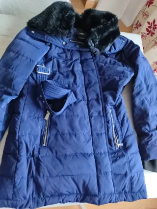 Abrigo Mango Mujer Talla XL Azul