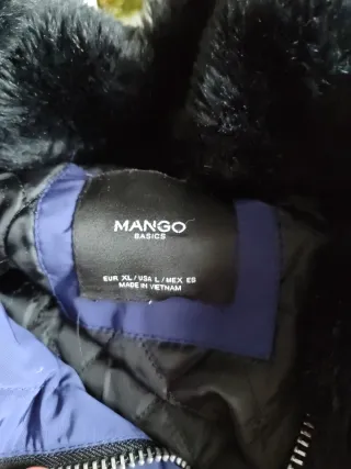 Abrigo Mango Mujer Talla XL Azul