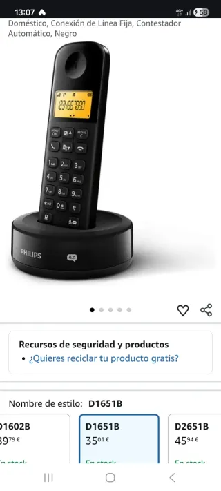 Teléfono Inalámbrico Philips D160