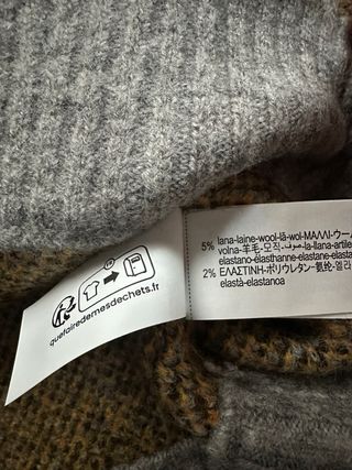 Chaleco Zara Rombos Gris y Mostaza