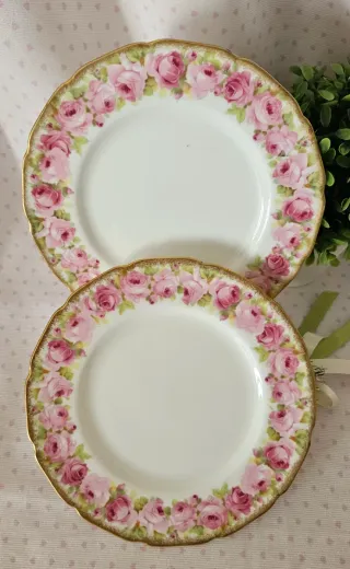 Coppia Piatti Royal Doulton Rose