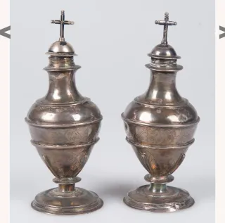 Pareja Crismeras Siglo XVII Plata