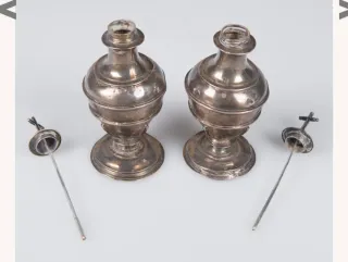 Pareja Crismeras Siglo XVII Plata