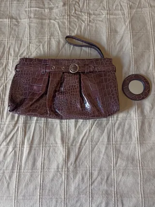 Bolso cartera morado Kbas con espejo
