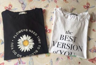 Pack 2 Camisetas Stradivarius Negra y Blanca