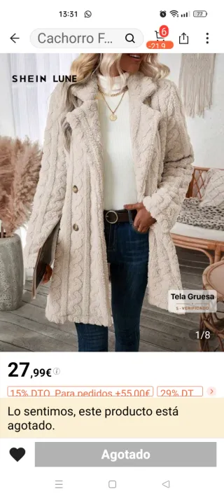 Abrigo pelo suave SHEIN LUNE beige