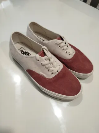 Zapatillas Vans Beige y Rojo Hombre