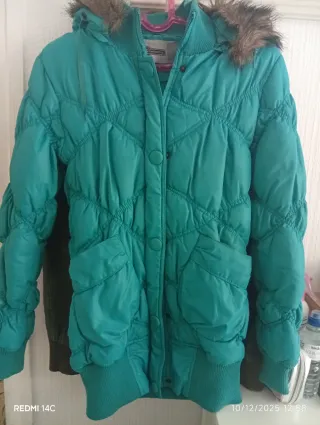 Chaqueta acolchada mujer turquesa