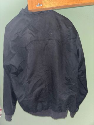 Chaqueta Harrington Negra con Forro Tartán