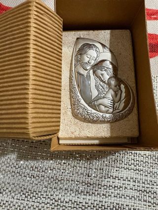 Sacra Famiglia Argento 925 e Pietra Naturale