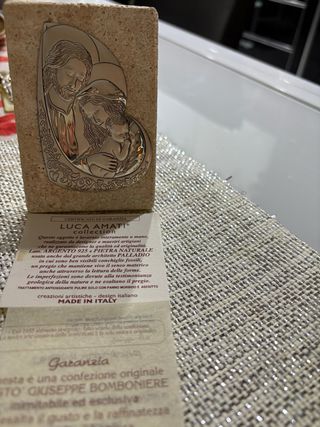 Sacra Famiglia Argento 925 e Pietra Naturale