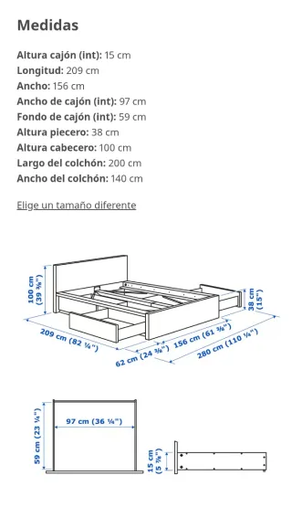 Estructura de cama MALM