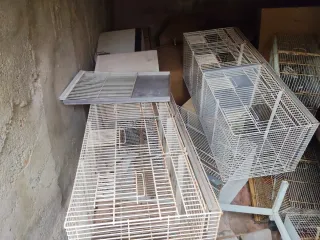 Jaulas 1 metro con comederos metal