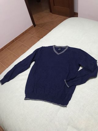 Jersey cuello pico azul marino talla M