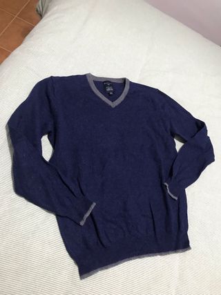 Jersey cuello pico azul marino talla M