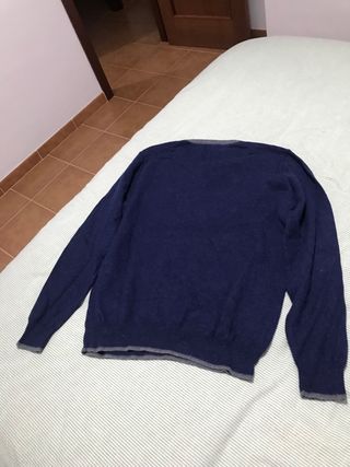 Jersey cuello pico azul marino talla M