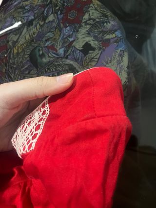 Traje Flamenca Rojo con Encajes